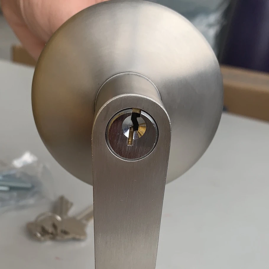 Znic Alloy 77mm Rosette Diameter Trim Lever for Exit Device Door Handle with Lock Cylinder