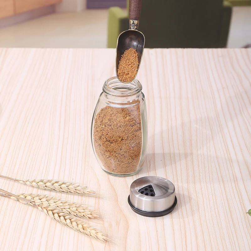 Kitchen Glass Salt Pepper Jars Small Mini Spice Storage Jars Set Accessories Spice Bottle Rack With Lids For Herbs & Spice Tools