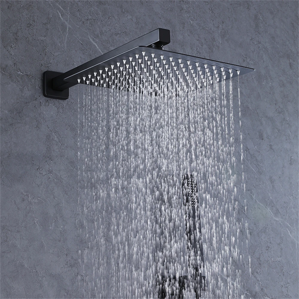 Inwall Concealed Modern Black Shower Mixer