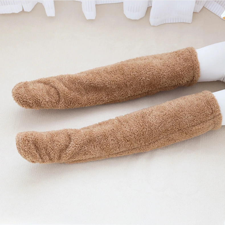 Unisex Indoor Over Knee High Winter Fleece Sock plush Long Warm Fluffy Fuzzy socks
