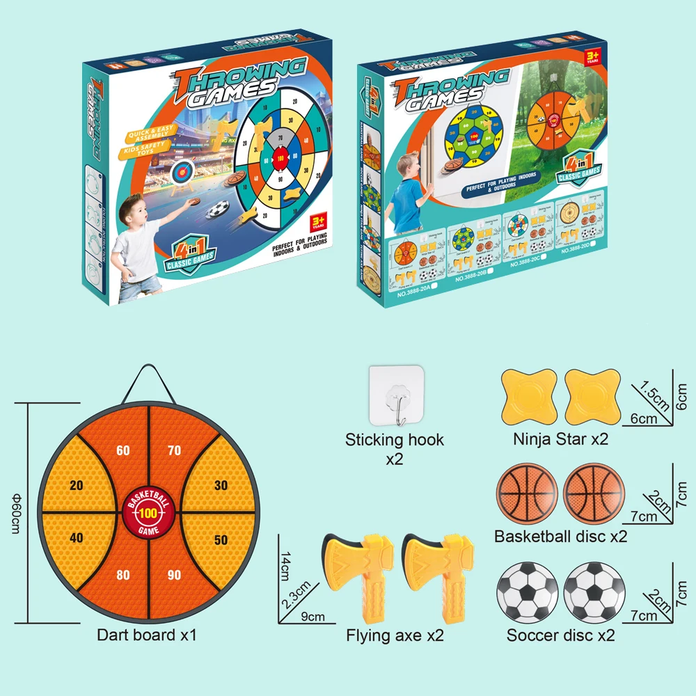 New Promotion Hot Style Versatile 4-In-1 Toy Game Set Digital Scoreboard Throwing Game Outdoor Sports Entertainment