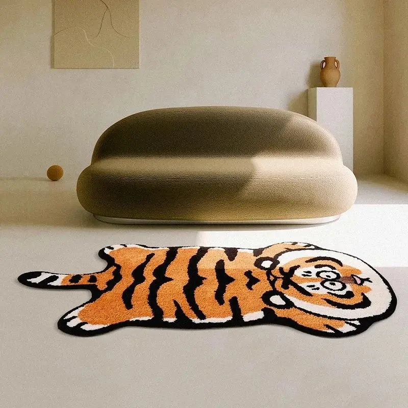 tiger shape center mat Factory funny foot mat anti-fatigue floor rug  fluffy table carpet