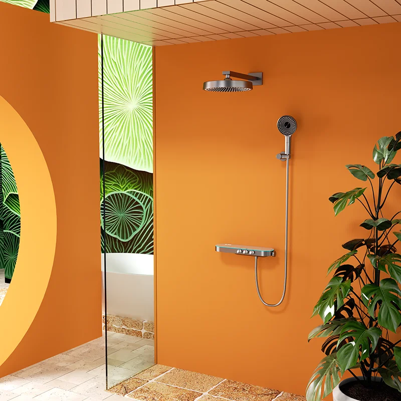 Modern Piano Shower Faucet Set Luxury Hotel Brass Concealed Bathroom Shower Sets