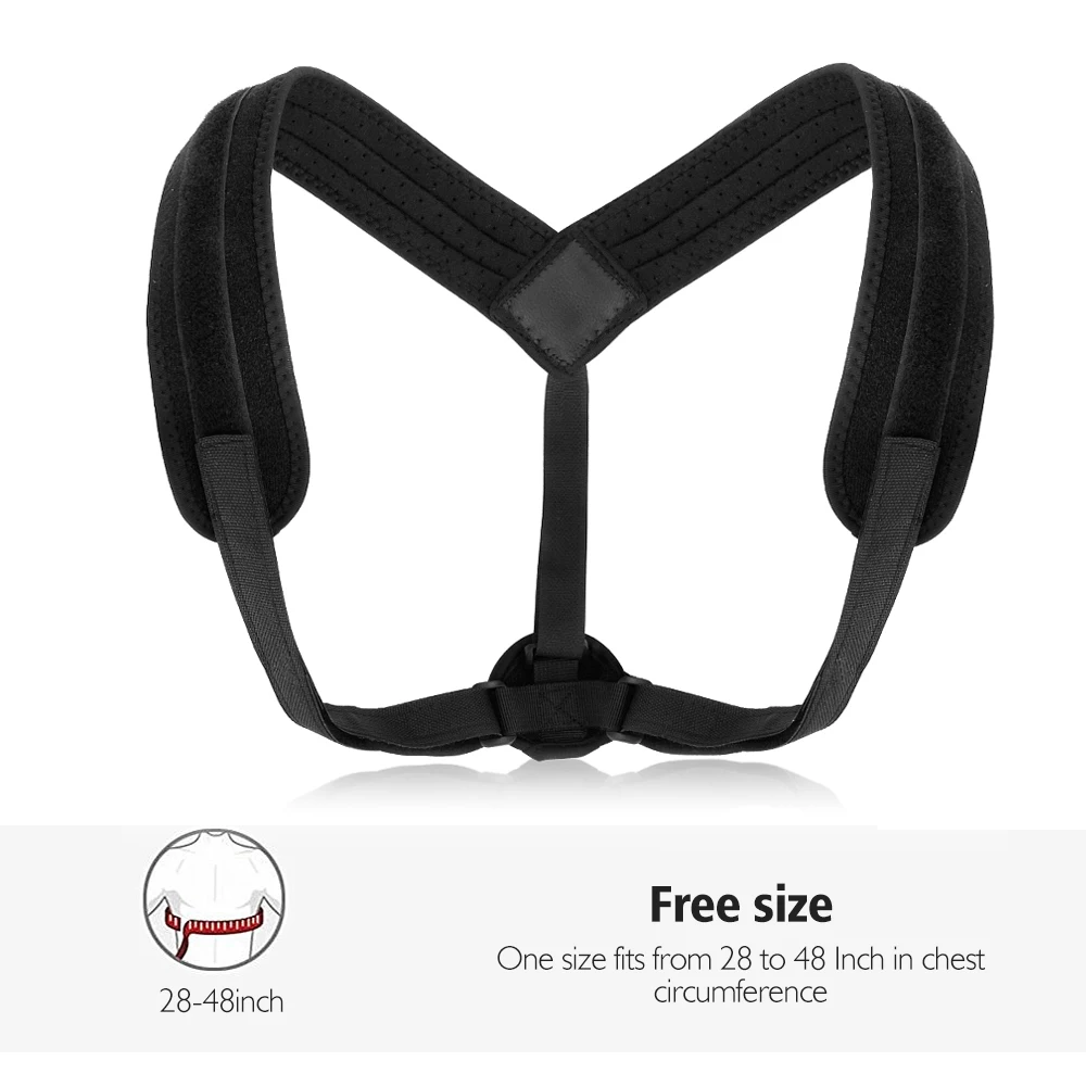 Cheap adjustable dual tightening straps neoprene back posture corrector clavicle brace