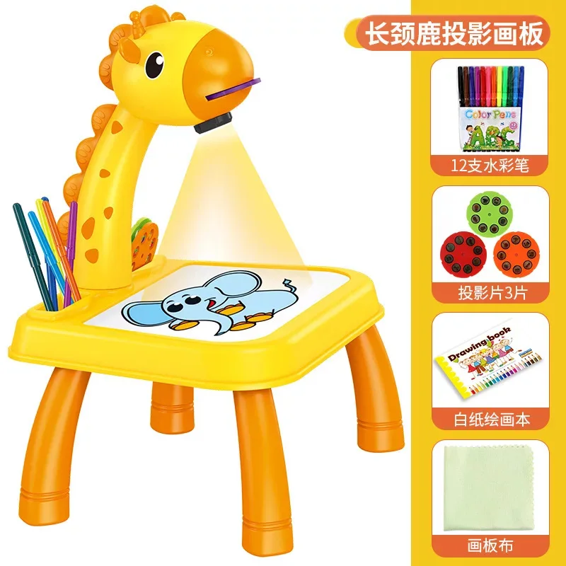 High-Quality Kids Drawing Projector Table Toy with Music - Intelligent Projection Painting Machine for Creative Learning
