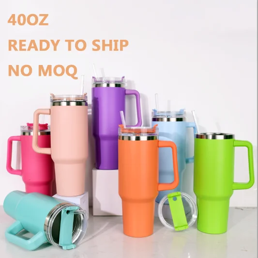 2023 Amazon New Hot Sales 40OZ  Adventure Quencher 18/8 Vacuum Travel Tumbler With Handle And Straw Customize Logo Ready To Ship