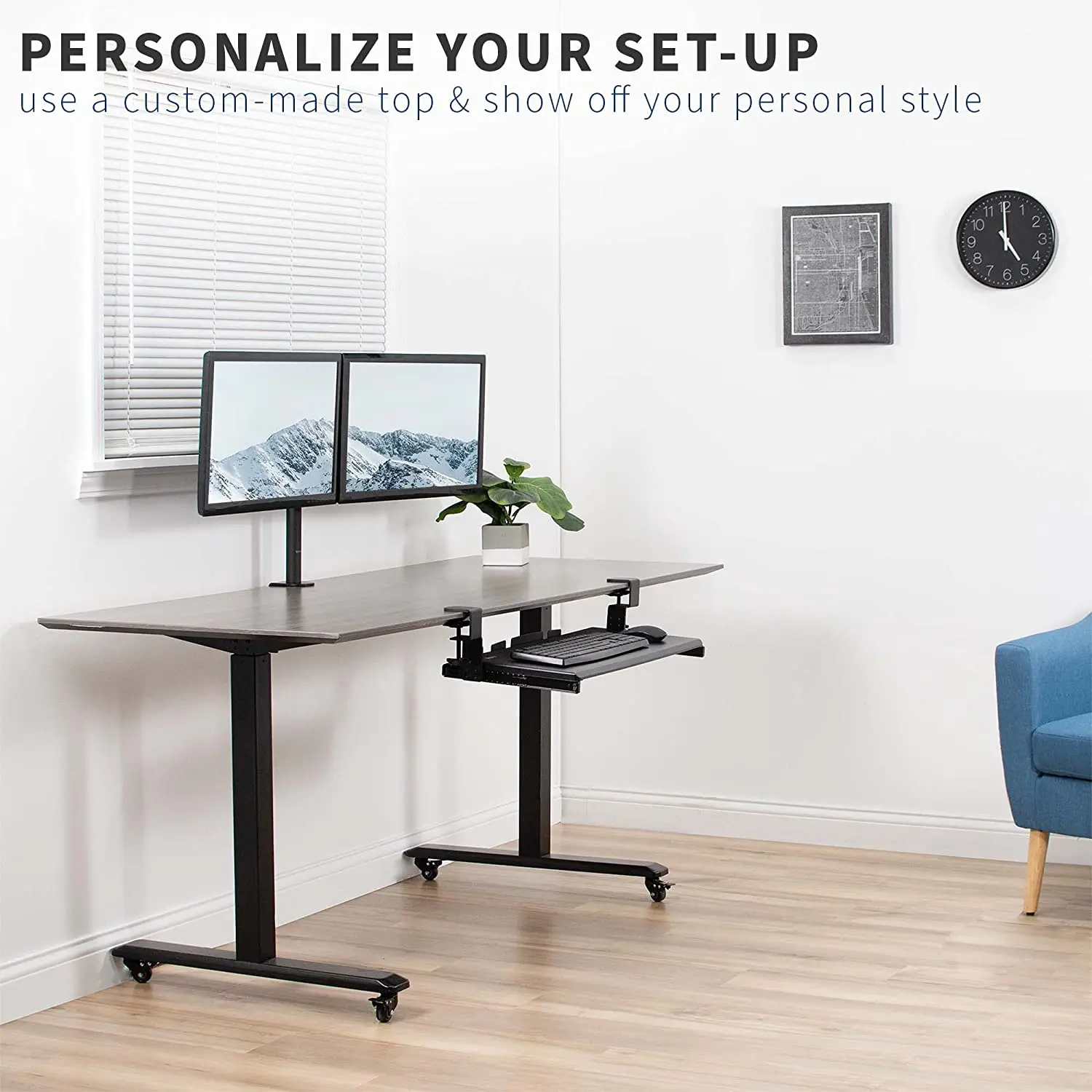 Pull Out Mount System Clamp Keyboard under Tray for Desk