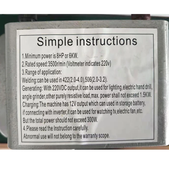 
silent diesel electricity generation DC brushless multi-functional generator prices for welding 