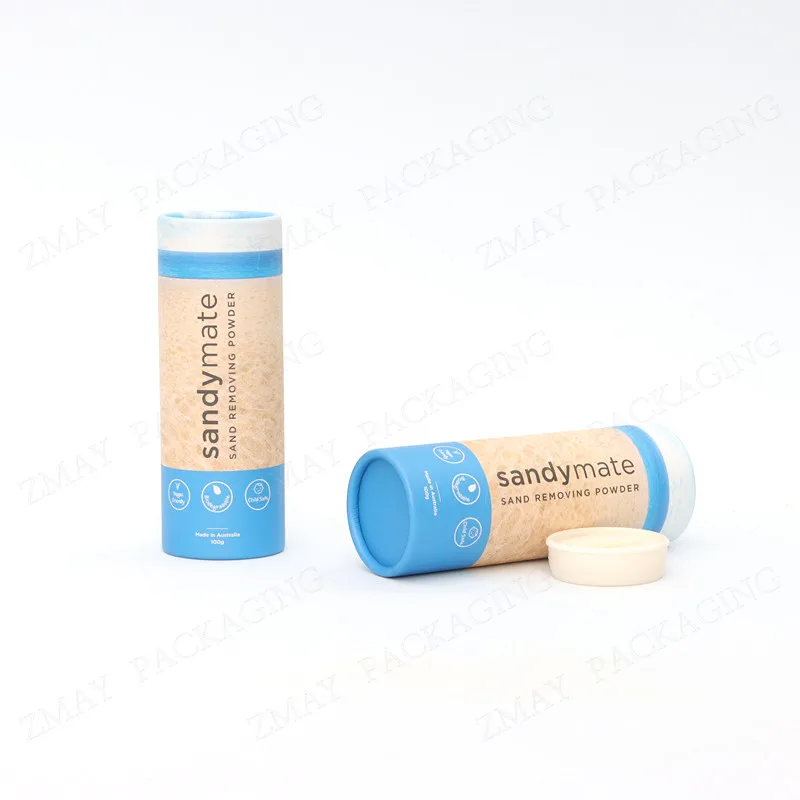 custom design cardboard spice tube container mini paper shaker bottle top with plastic sifter eco friendly packaging