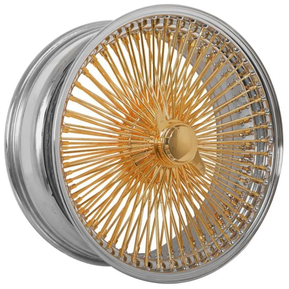 Wire Wheel 13 14 15 16 17 18  20 22 Inch Golden Luxury Spinner Nipple  Standard Straight Crossed Lace 72 100 150 Spoke Rimsims