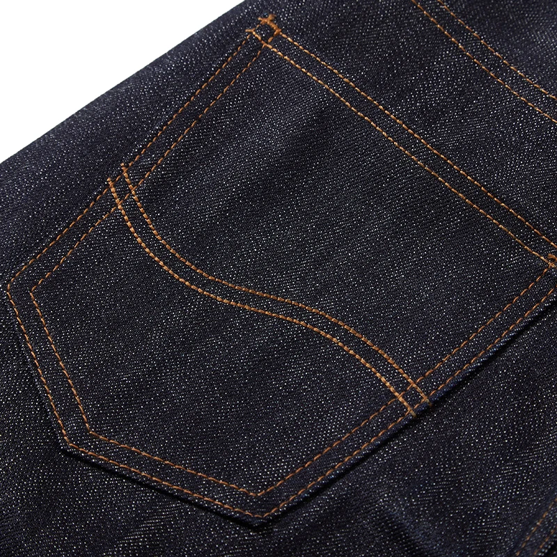 High Quality Japanese Selvedged Heavyweight Denim 15 oz Buttons Closure Dark Blue Straight Leg Cargo Jeans Trousers For Men