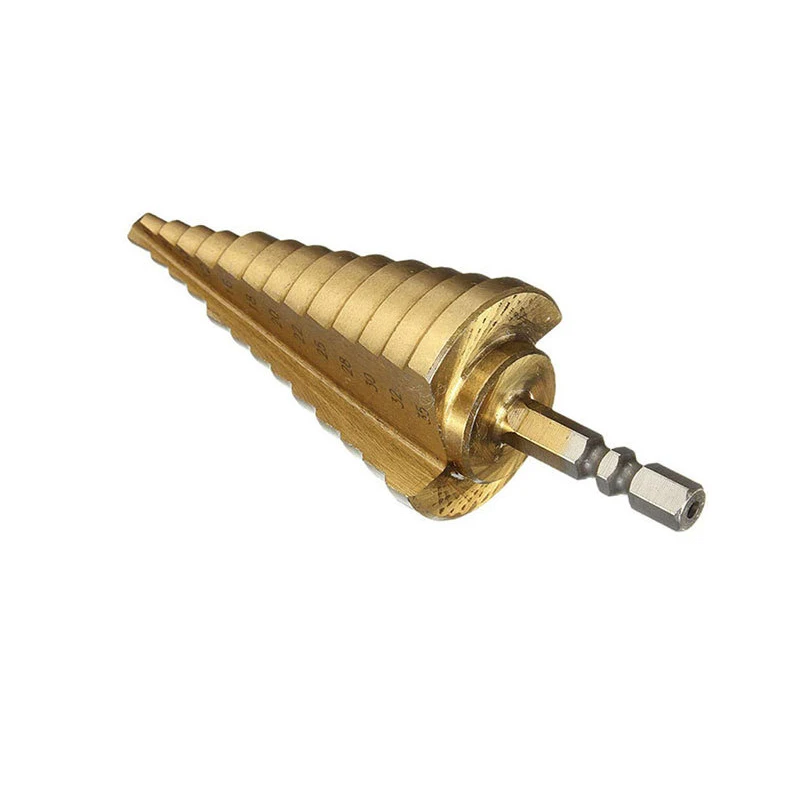 6-35mm HSS4241 Titanium Coated Hex Shank Step Drill Bits