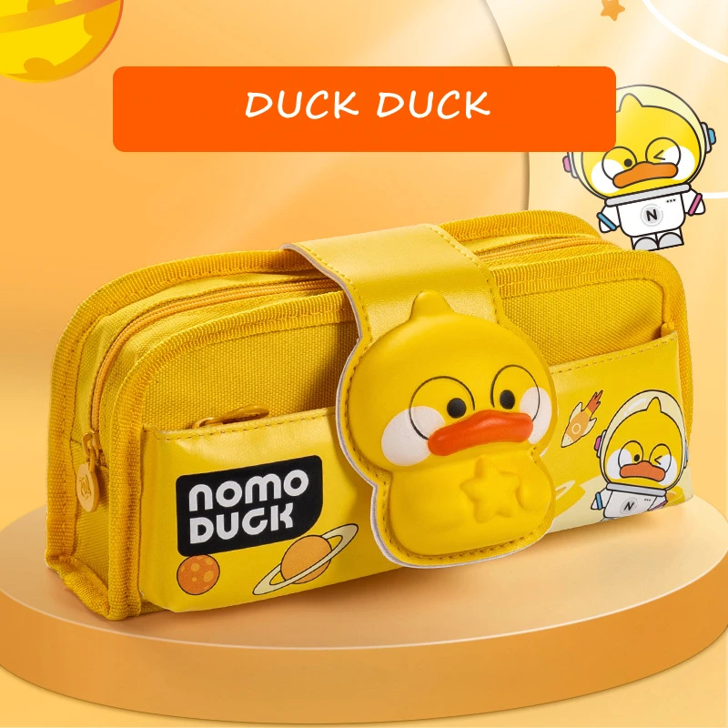 2023 Hot Cute School Student Multifunctional Double Layer Pencil Case Children Stationery Large Capacity Canvas Pencil Bags Cas