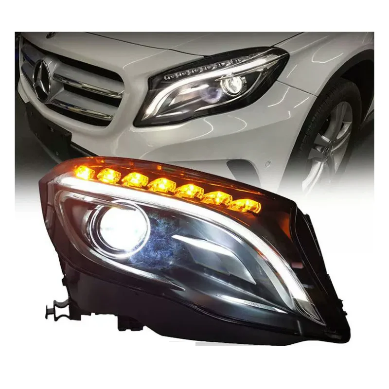 GLA Headlights For Benz upgrade X156 2015-2019 GLA200 GLA180 LED Headlight DRL Hid Bi Xenon Head Lamp Auto Accessories Modified