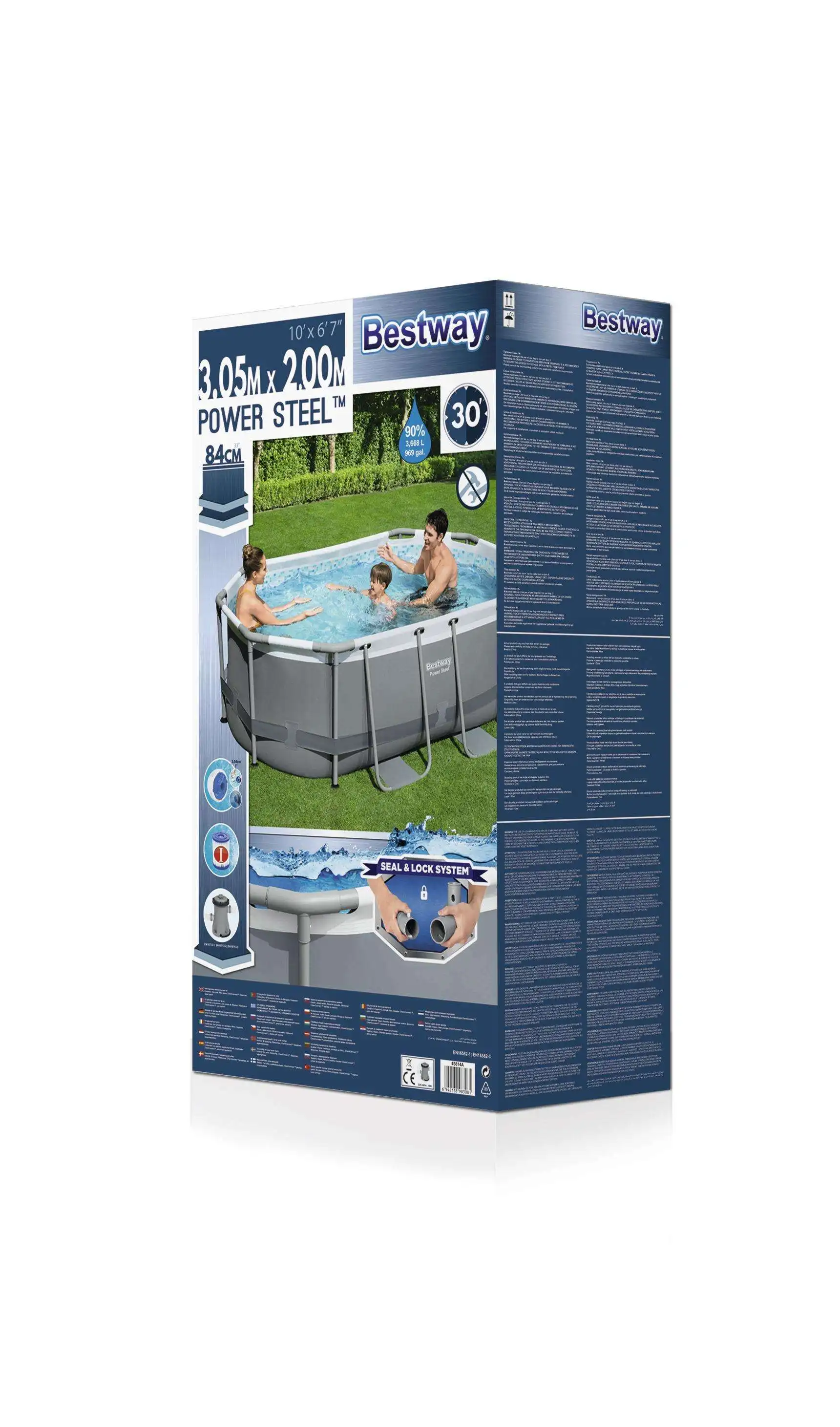 Bestway swimming pool rectangular 5614A size 305*200*84cm with filter pump