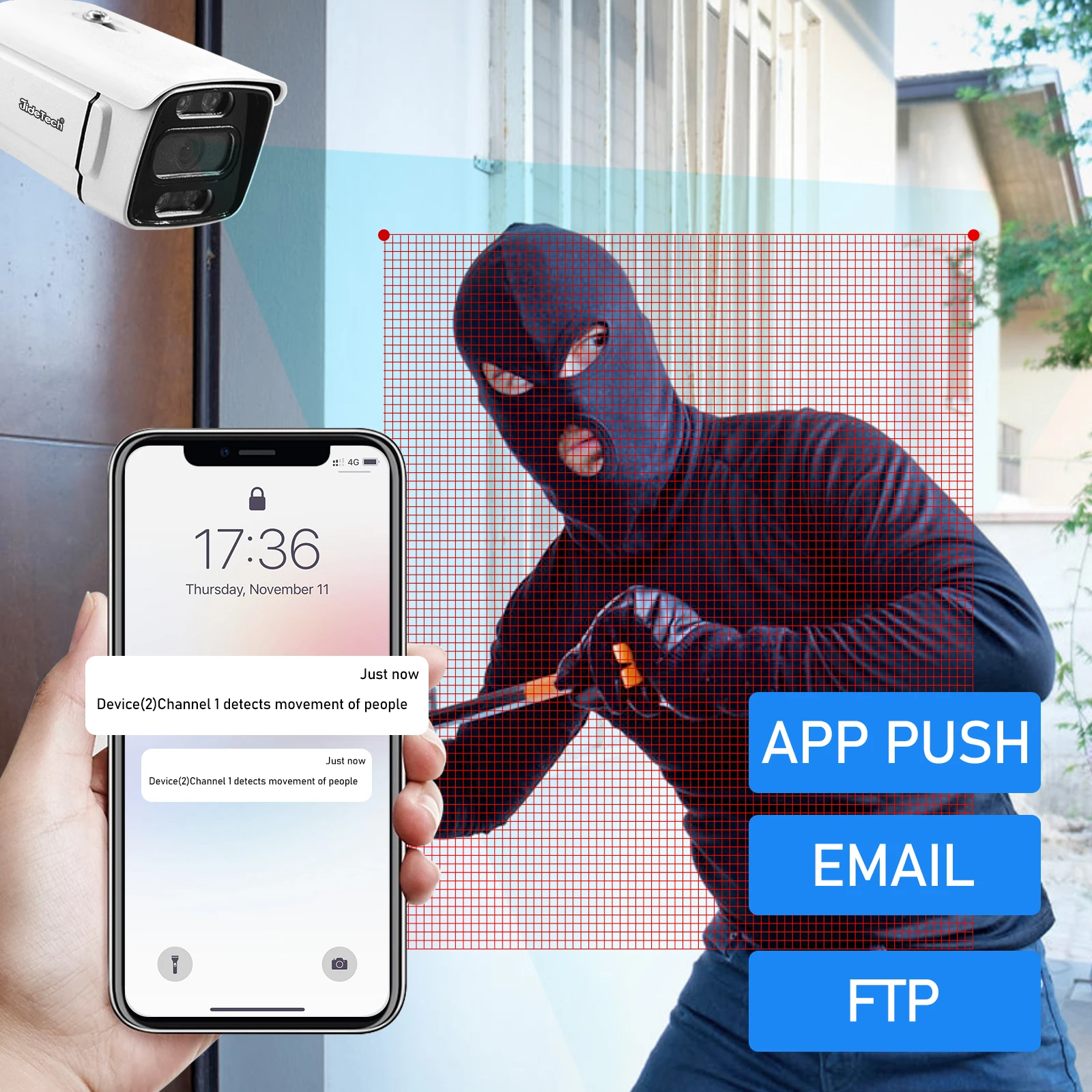 Система видеонаблюдения JideTech, 5MP, 32-канальная, водонепроницаемая