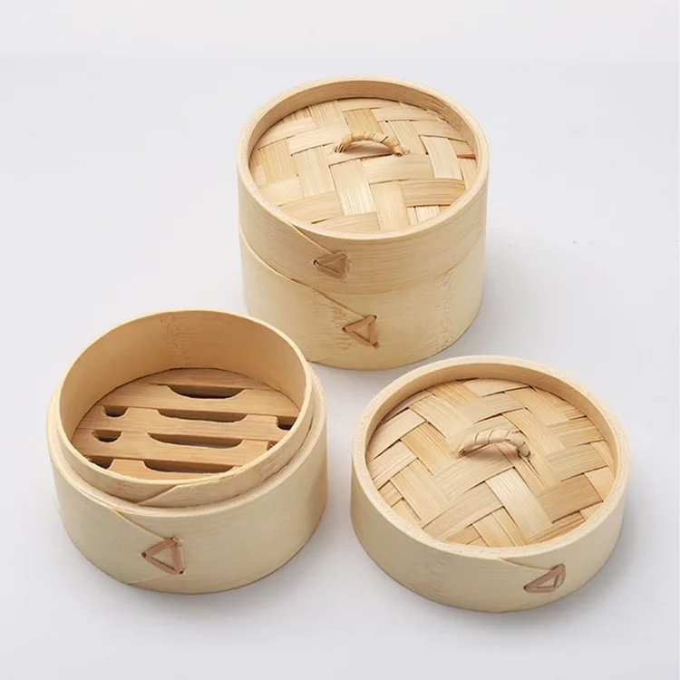 Home Kitchen 2024 Durable Mini Bamboo Steamer Basket Dumpling Food Snack MOMO Dumpling Steamer Suitable For Cooking Vegetables