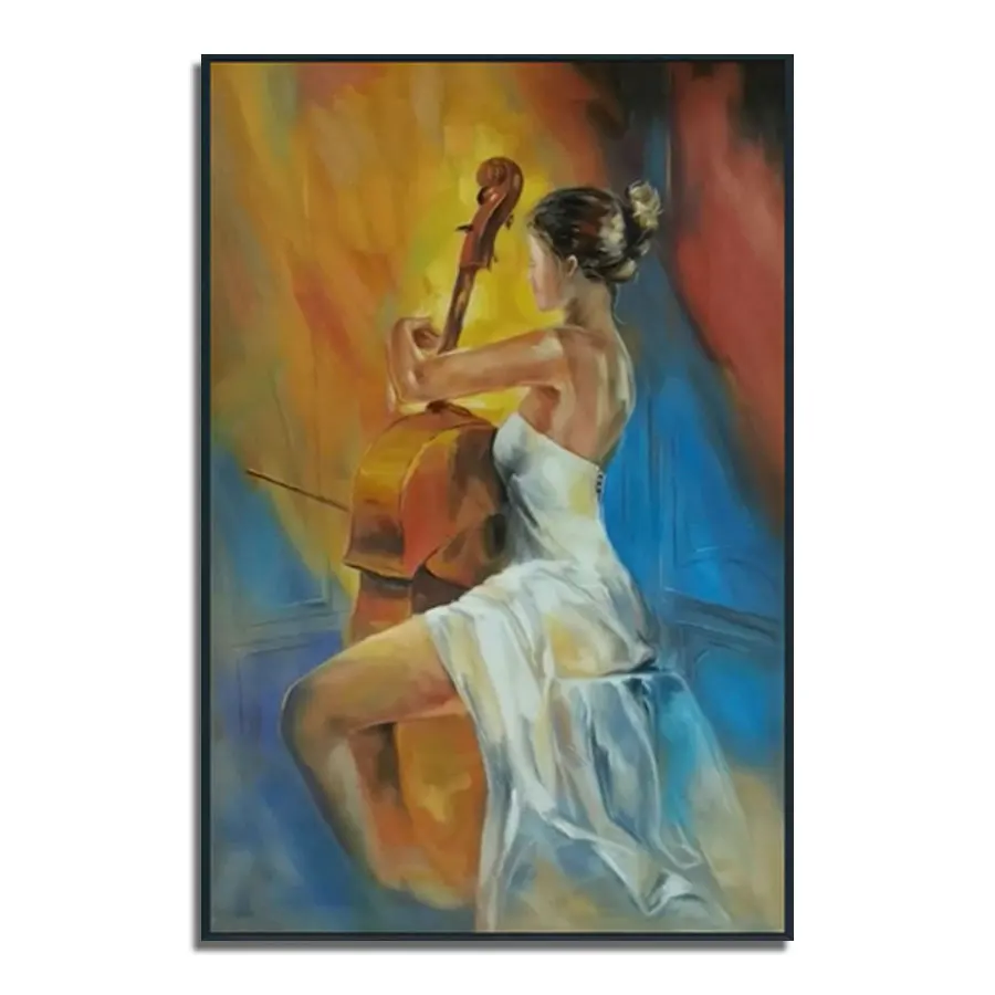Original Art Modern Oil Painting High Quality Handpainted Spanish Flamenco Dancer on Canvas for Home Wall Decor