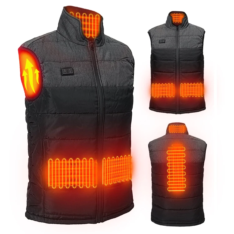 In stock USB connector infrared electric dual switch button heated vestveste chauffante with battery pack 12000mah men