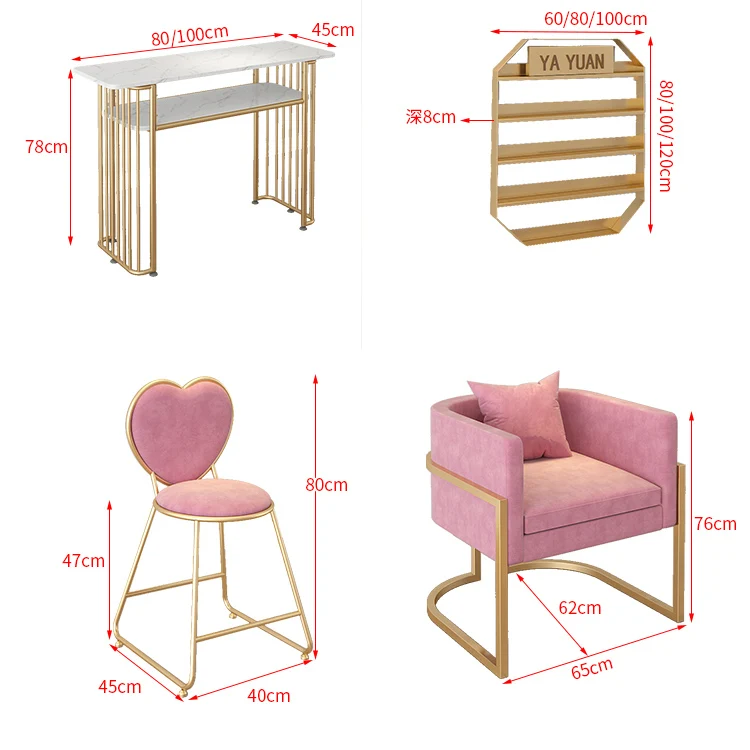 Modern Style Cheap Beauty Salon marble table Manicure chair Nail Tables metal chair hair salon With Fan Nail Tables