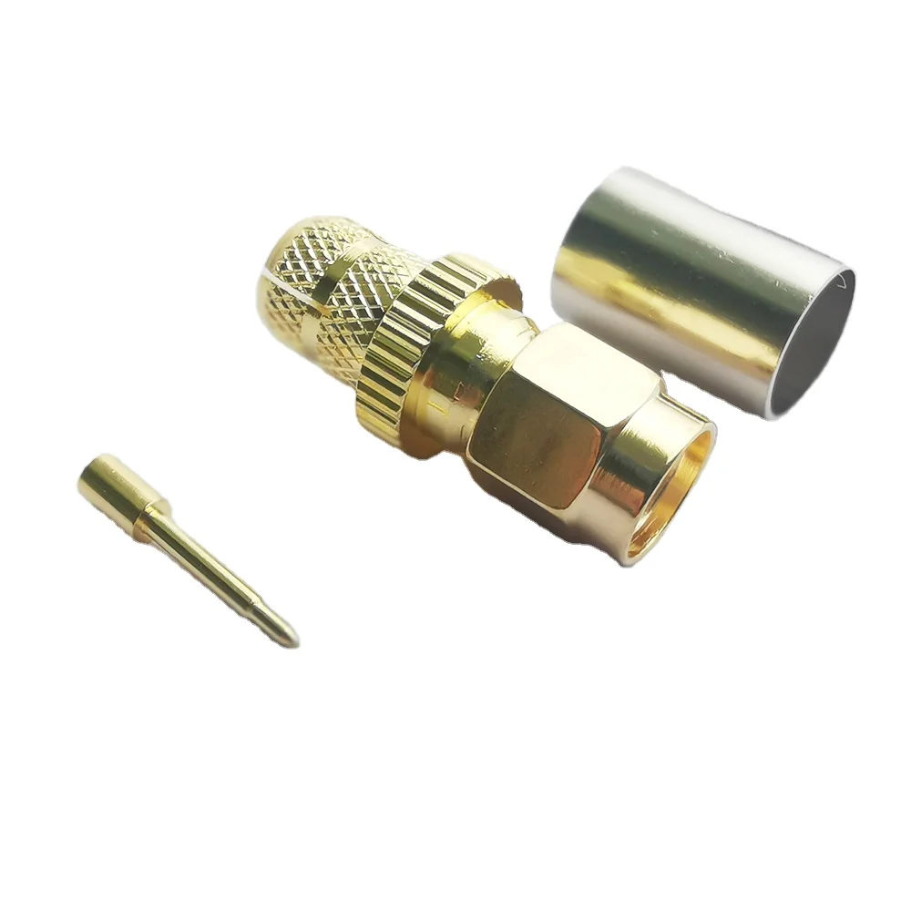 50 ohm impedance pure copper plated low attenuation communication adapter RFSMA (male) connector RFcable coaxial connectors (rf)