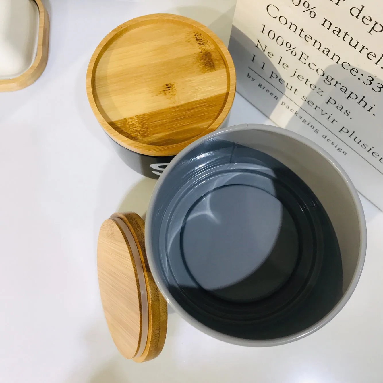 Custom 3pk Stackable Kitchen Storage Metal Canisters 3 Tier Tea Coffee Sugar Set with Bamboo Lids Fresh Style for Food Use