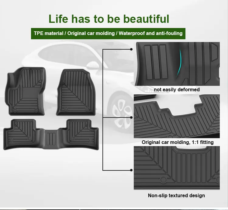 Car Floor Mats Custom Fit for Toyota C-HR Full Black TPE Car Floor Liners Set All Weather Protection Heavy Duty Odorless Car Mat