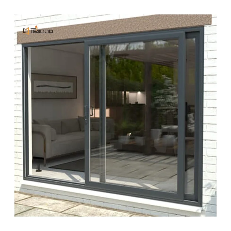 Exterior Aluminum 2 lite Sliding Patio Glass Door