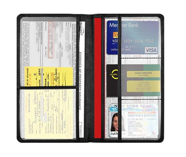 ZR378 Document Bag RFID Travel Passport Jacket Wallet Long Anti-theft Swipe Card Bag Multifunctional Waterproof Handheld Bag