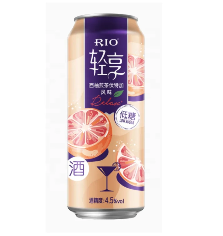 RIO premade cocktail fruit drink wine 4.5% Vol  POMELO & GREEN TEA flavored cocktail with low sugar Alc.4.5%vol Net.500ml