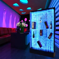 color changing LED lighting water bubble wall acrylic bar wine cabinet bar furniture