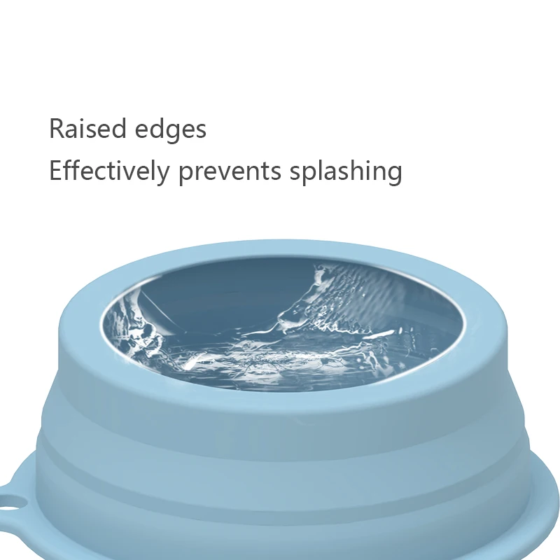 2-in-1 Collapsible Silicone Dog Travel Bowls  BPA Free Water Bowl No-Spill  Pet Food Water Feeder Bowl with Carabiner Clip