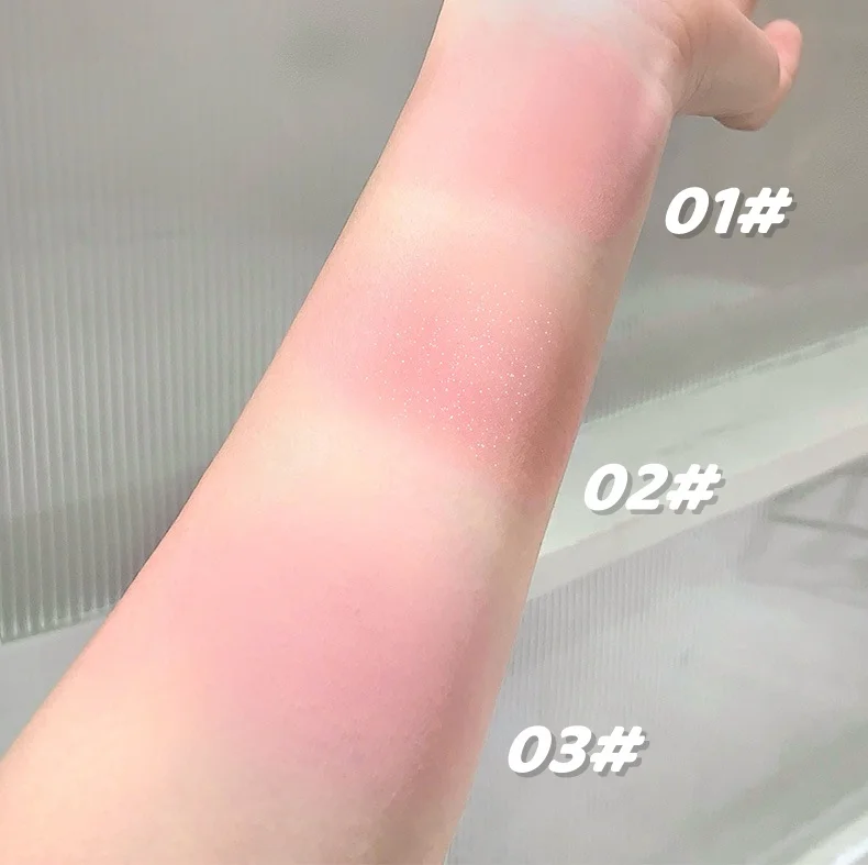 Natural matte Face Makeup Highlighter Blush Powder Gege Bear High Saturation Long lasting waterproof cushion blush