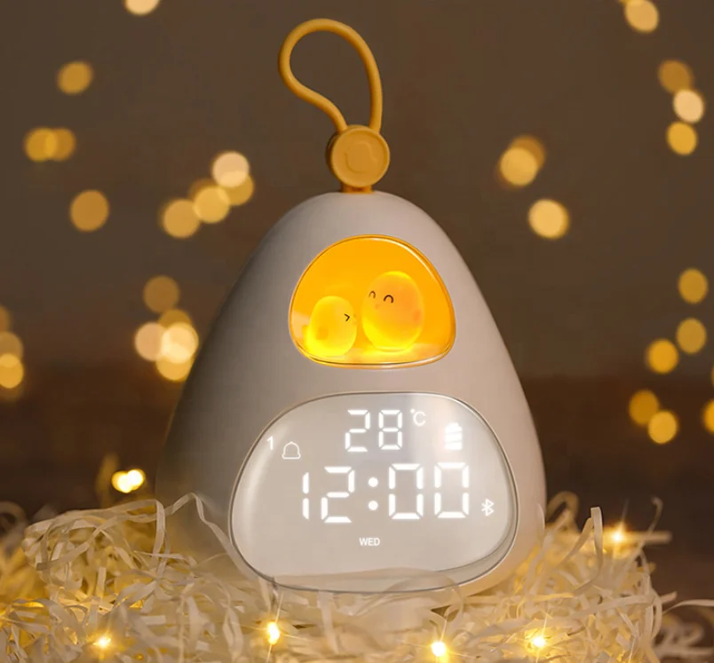 Time Bird Alarm Clock Led Bed Nightlight Bedroom Dorm Usb Charging Cartoon Student Mute Electric Clock