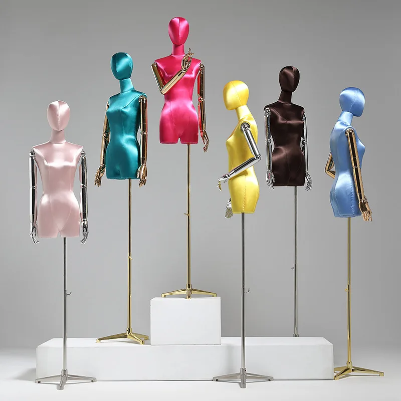 Clothing Store Fashion Lady Display Dress Form Torso Model Women Upper Body Velvet Half Body Femme Magasin Female Mannequin