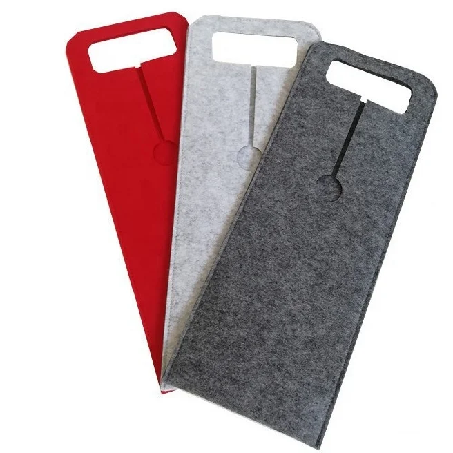 2024 Custom Felt Two Bottle Wine Bags Felt Wine Holder Bag Portable Felt Wine Bag For Packing