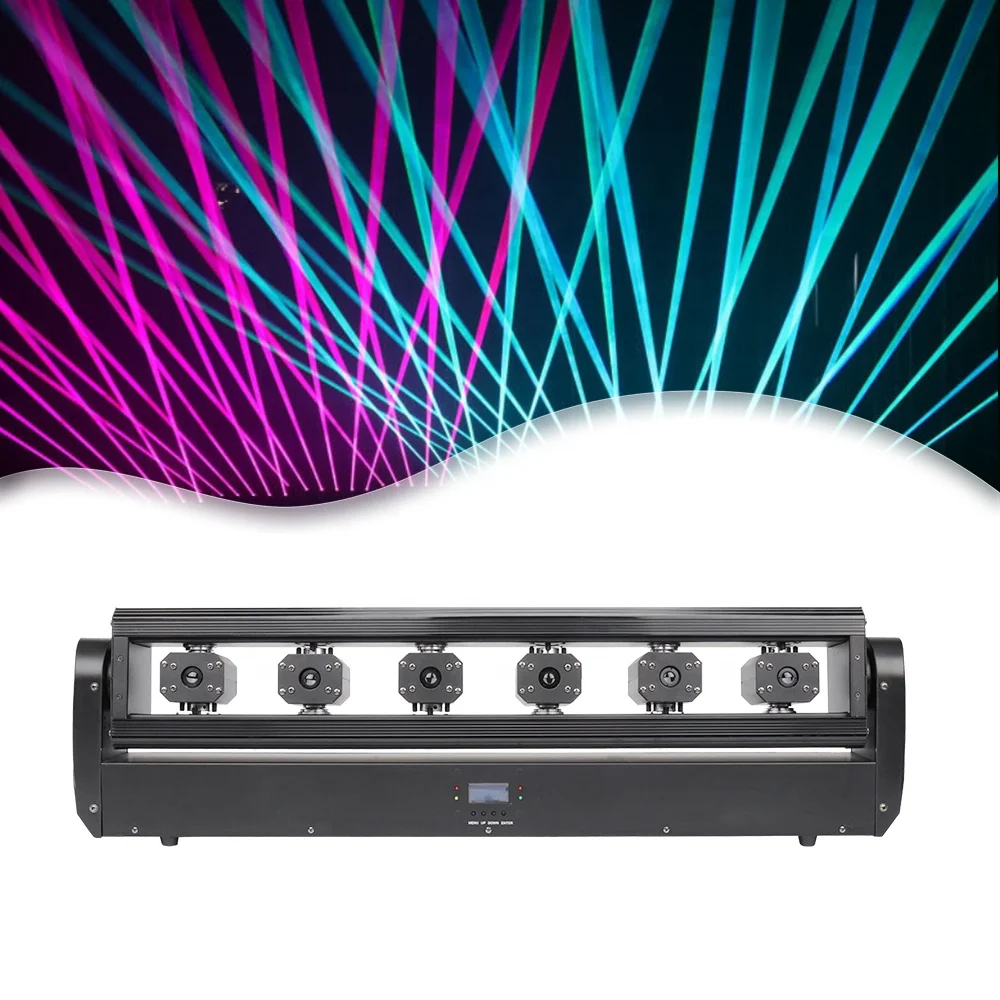 RGB 6 Eyes Dj LED Laser Light 500MW Full Color Moving Head Laser Light Lezer Light  for Bar Disco Stage