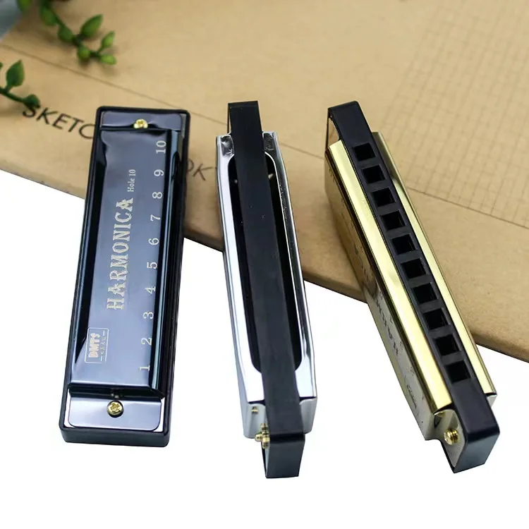 Kids blues chromatic harmonicas professional 10 holes sets harmonica musical instrument