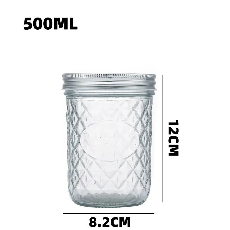Glass Jar in bulk Wholesale Wide Mouth Mason Jars 4oz 6oz 8oz 10oz 12oz 16oz 22oz Glass Canning jam Jar with Lid