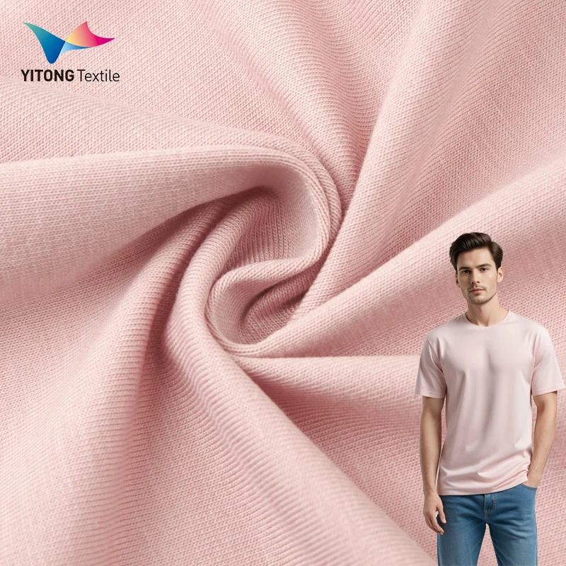 OEKO-TEX STANDARD 180 gsm Plain Bamboo Cotton Fabric 35% Cotton 35% Bamboo Fiber 30% Polyester Fabric for t-shirt