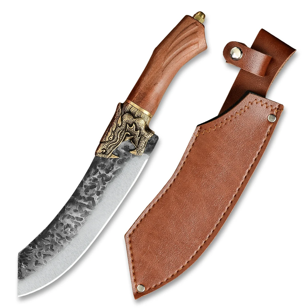 Sharp OEM 7.5 Inch Hammer Blade Non-stick Butcher Slaughter Survival Hunting 7cr17 Steel Forged Outdoor Cooking Knife For Knife