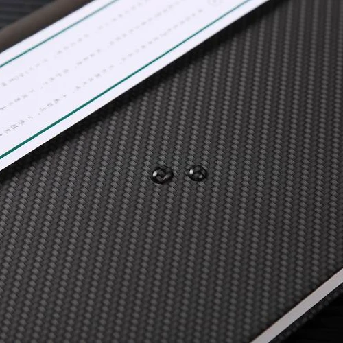 A5 fiber carbon thermo PU hardcover black notepad journal notebook with elastic band and pen sleeve