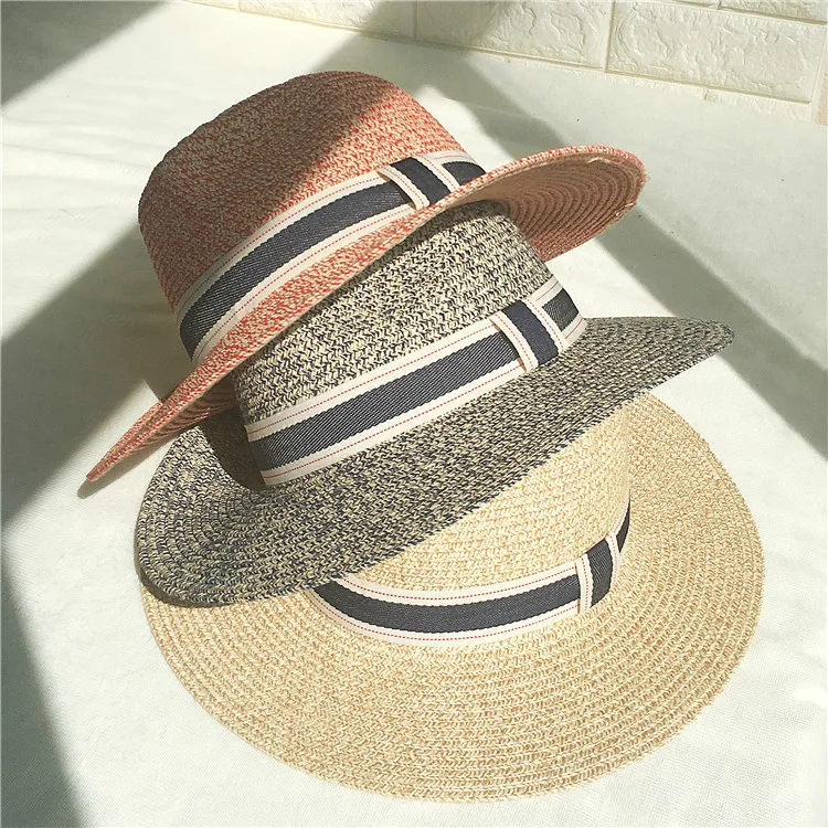 Plain panama straw hat wholesale beach summer sun hats decorated beach straw hat