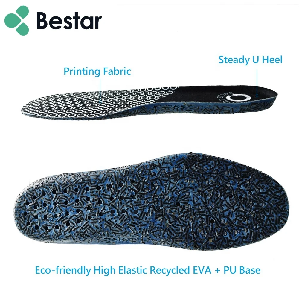 PU eco-friendly insole high quality breathable recycled EVA sport insole comfort arch recycled ethyl acetate shoe insert