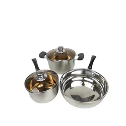 Belly shape capsule bottom casserole pot palm restaurant stainless steel cookware sets