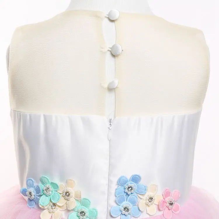 Wholesale Ball Gown Uni corn Tutu Long Girl Dress Princess Birthday Party Dresses