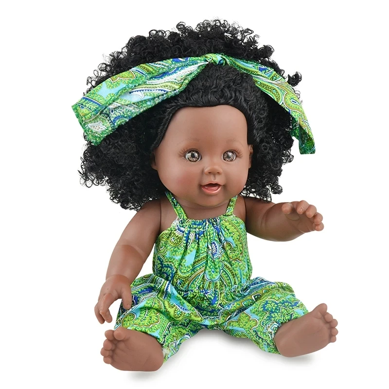 Hot Selling African American Black Doll 12 ch Inflatable Kids Play Doll for Girl Gift Present