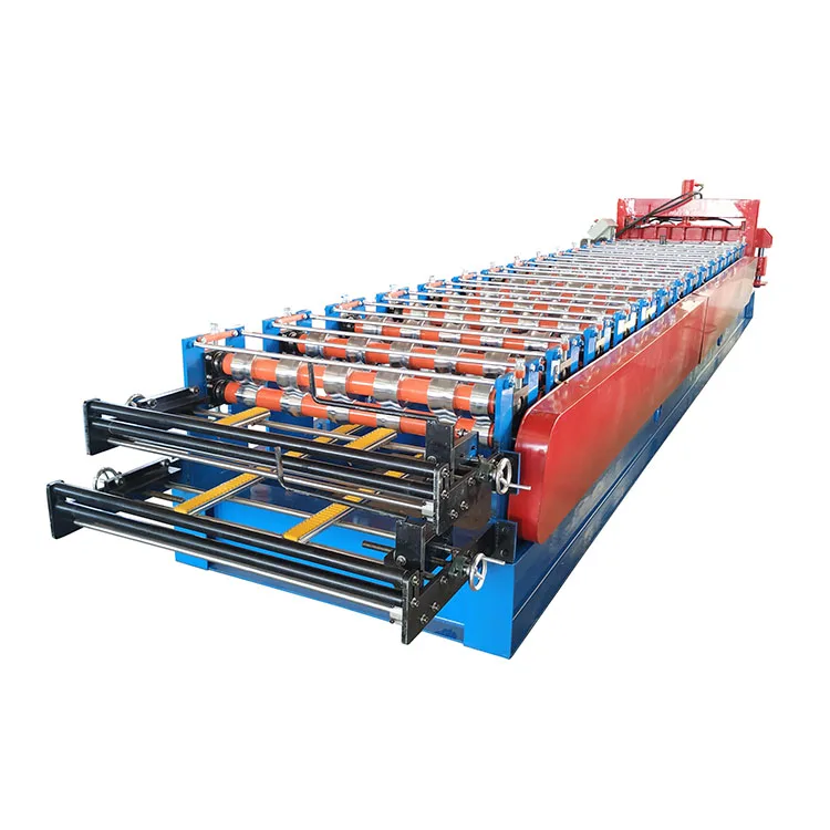 Two Profiles Galvanized Aluminum Roof Sheet Roll Forming Machine Manufacturer Double Layer Roof Tile Press Forming Machines