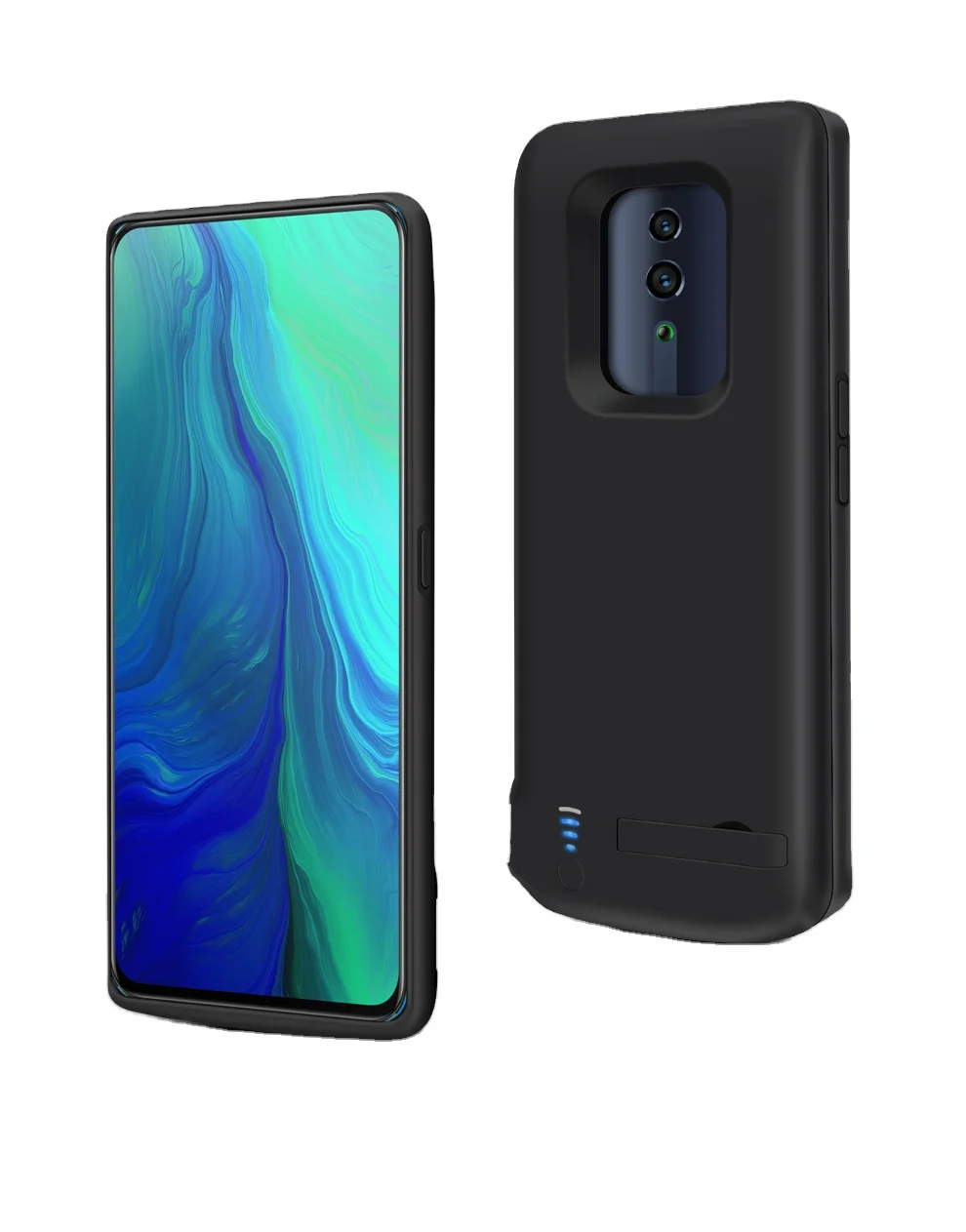 Для Oppo Reno 6000 мАч перезаряжаемый резервный противоударный защитный чехол черный usb зарядное устройство для