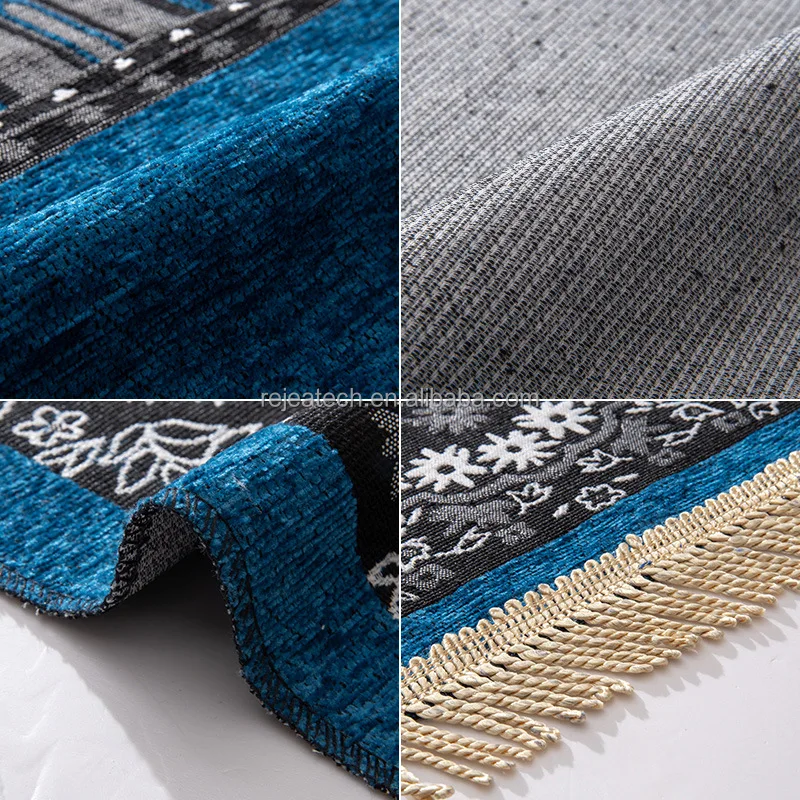 Adult Hotel Printed Commercial Sajadah Muslim Ramadan Travel Portable Azan Prayer Mat Modern Style Factory Wholesale